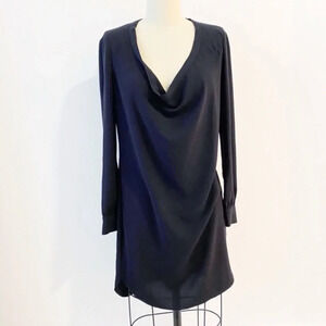 Haute Hippie Cowl Neck Mini Long Sleeve Mini Dress Small Silk